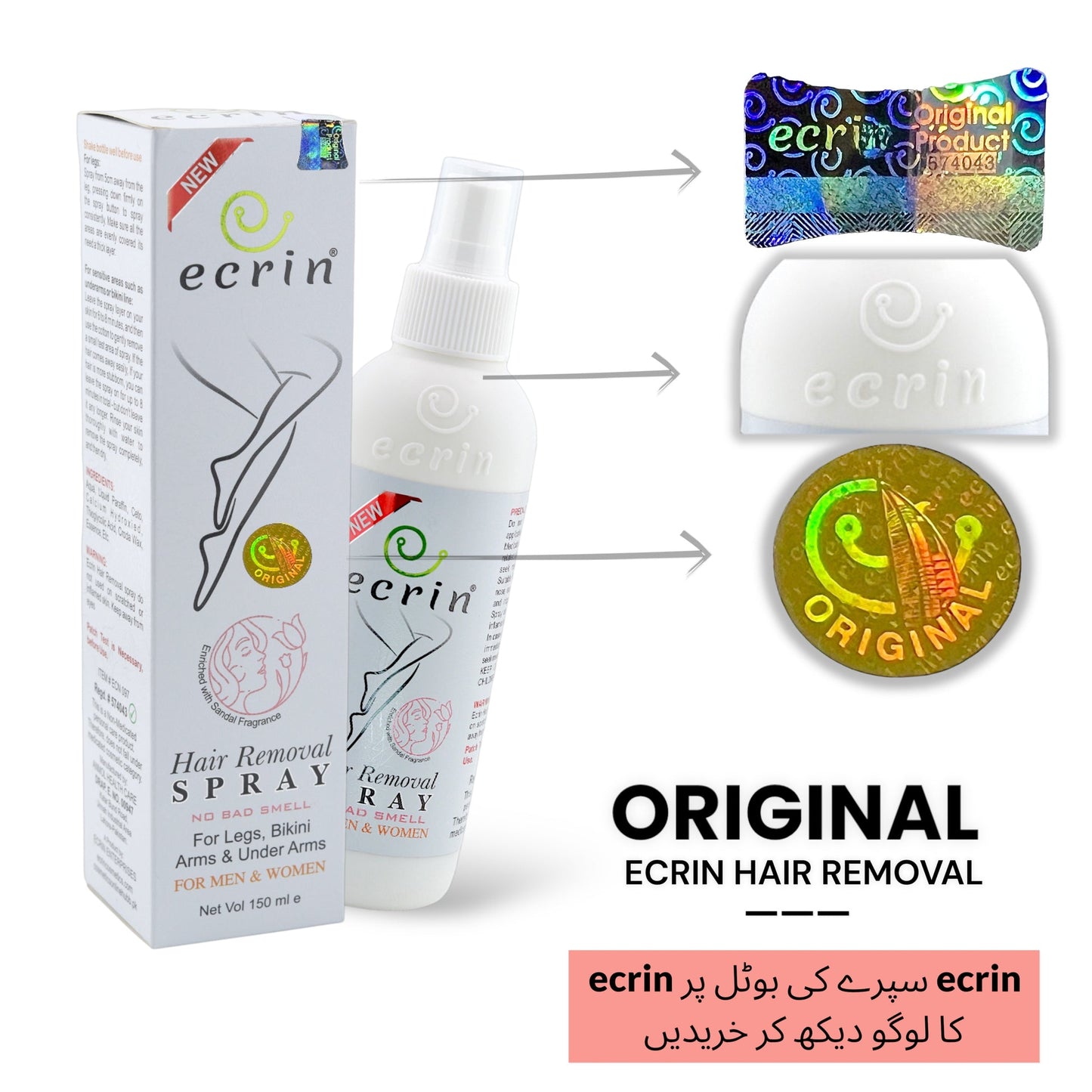 Original Ecrin Hair Removal Spray (for men & women)